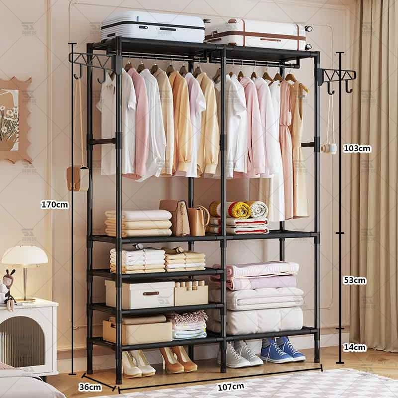 Garment Rack Multi-tier Wardrobe Simple Indoor — jewelry box wholesale pick on JewelKeep