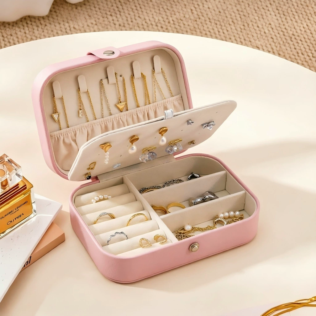 Jewelry Box Travel Ring Necklace PU Leather — jewelry box wholesale pick on JewelKeep